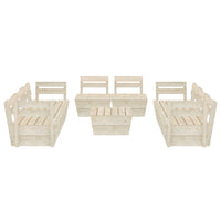 Set Divani da Giardino su Pallet 9 pz in Legno Abete Impregnato cod mxl 49074