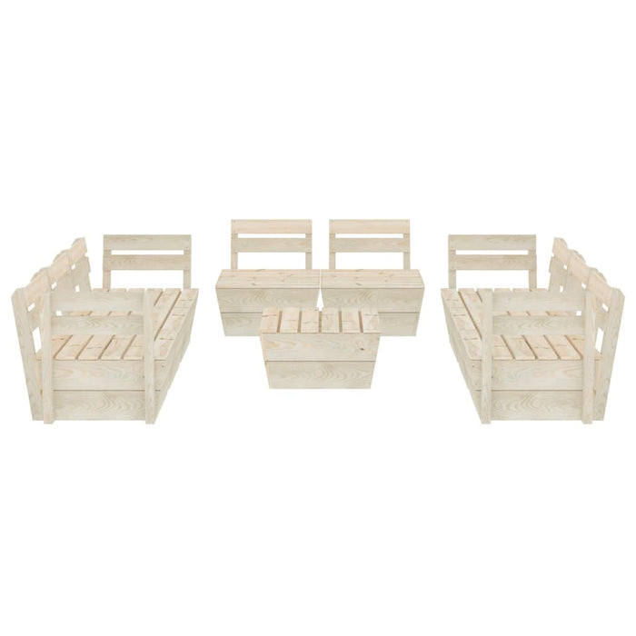 Set Divani da Giardino su Pallet 9 pz in Legno Abete Impregnato cod mxl 49074