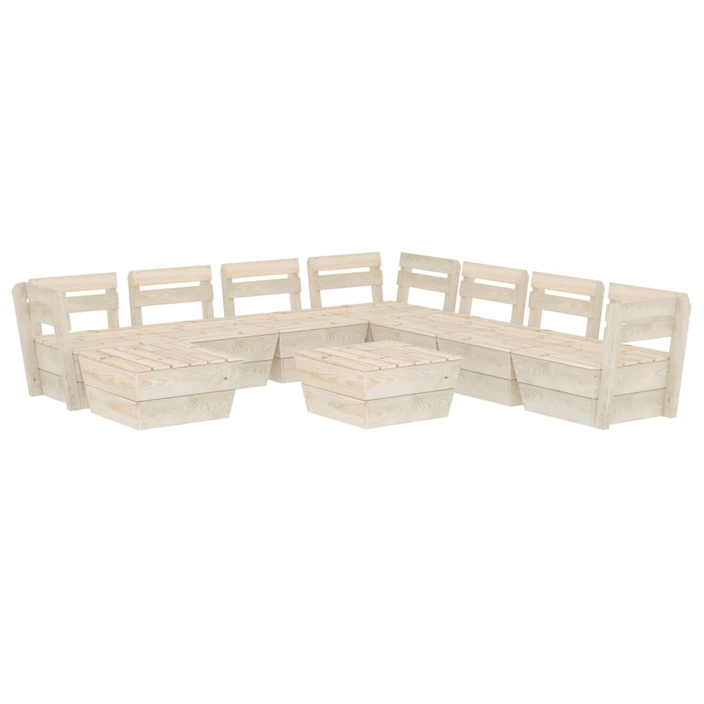 Mobili da giardino mobili da esterno set di mobili su pallet 9 pezzi in legno di abete rosso impregnato 02_0018530