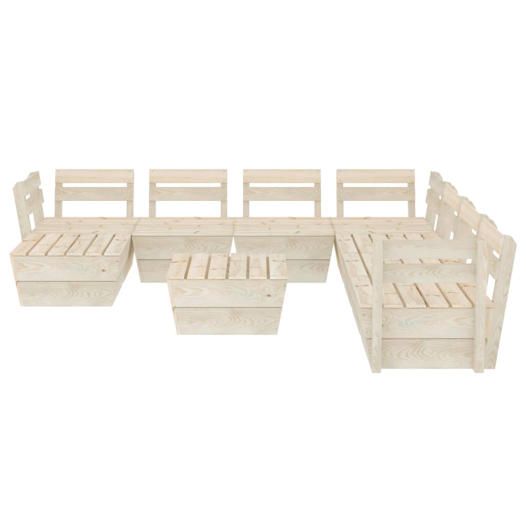Mobili da giardino mobili da esterno set di mobili su pallet 9 pezzi in legno di abete rosso impregnato 02_0018530