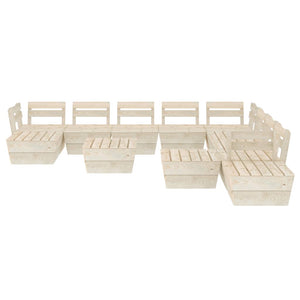 Set Divani da Giardino su Pallet 12 pz in Legno Abete Impregnato 3063734