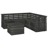 Set Divani da Giardino su Pallet 6 pz Legno Pino Grigio Scuro 3063749