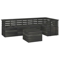 Set Divani da Giardino su Pallet 6 pz Legno Pino Grigio Scuro 3063749