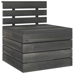 Set Divani da Giardino su Pallet 6 pz Legno Pino Grigio Scuro 3063749