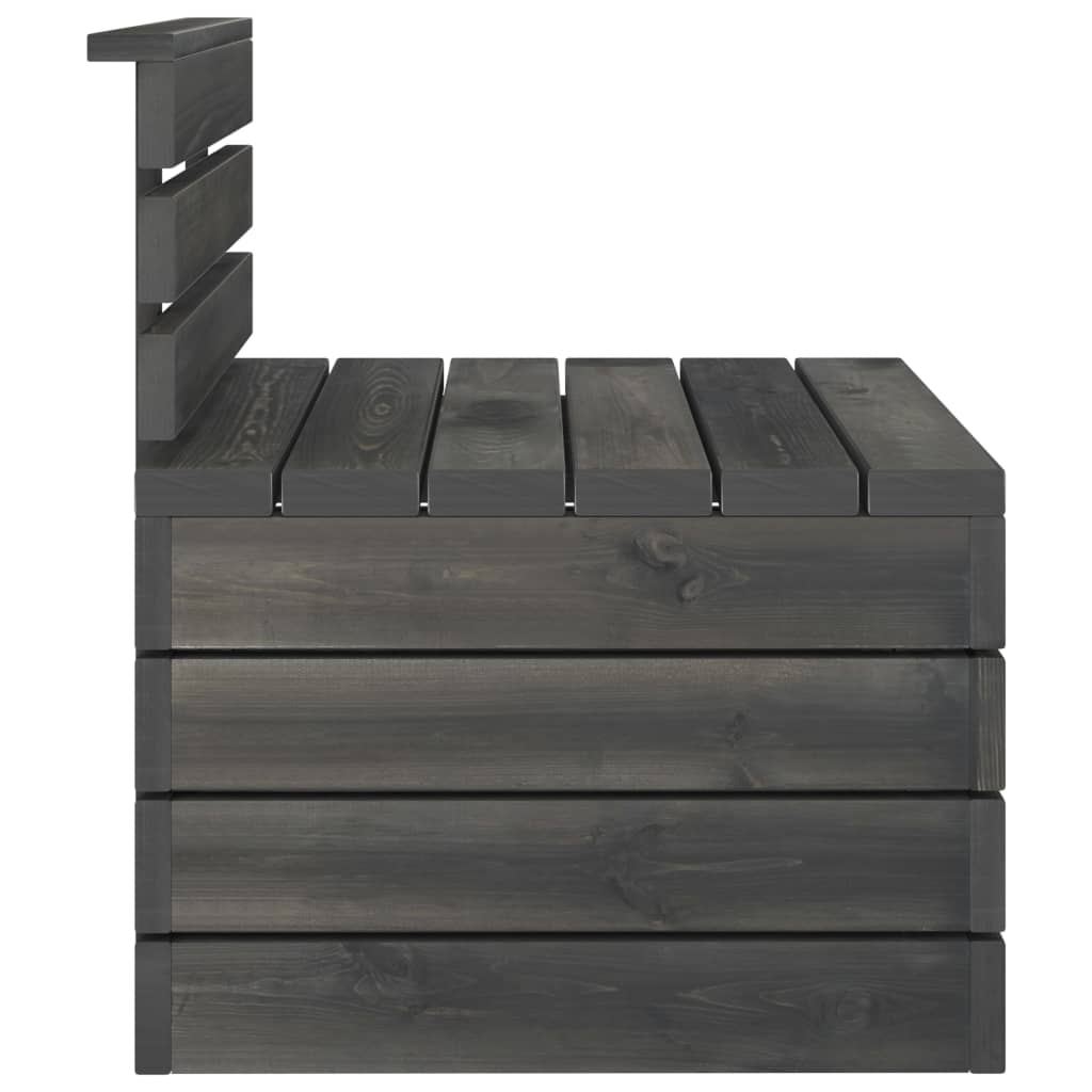 Set Divani da Giardino su Pallet 6 pz Legno Pino Grigio Scuro 3063749