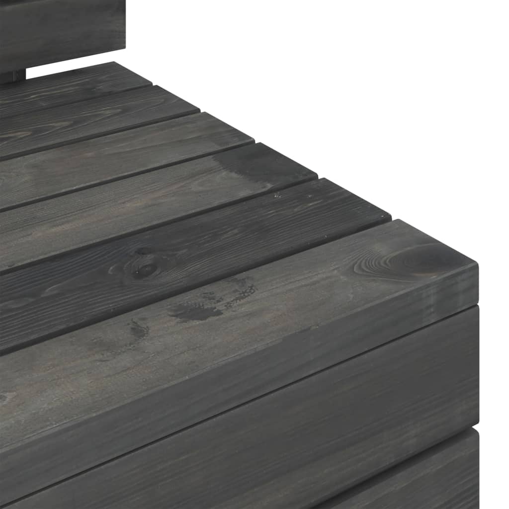 Set Divani da Giardino su Pallet 6 pz Legno Pino Grigio Scuro 3063749