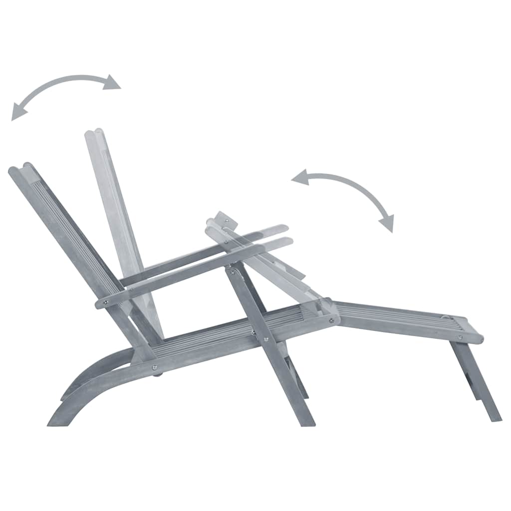 Sdraio da Esterni con Poggiapiedi e Cuscino Massello d'Acacia 3064035