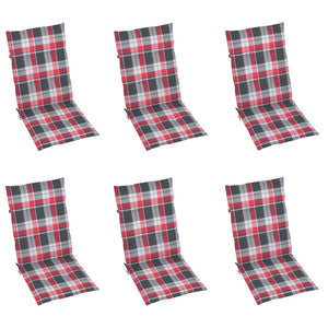 Sedie da Giardino Pieghevoli 6 pz con Cuscini Massello Acacia 3064132