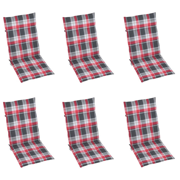 Sedie da Giardino Pieghevoli 6 pz con Cuscini Massello Acacia 3064132