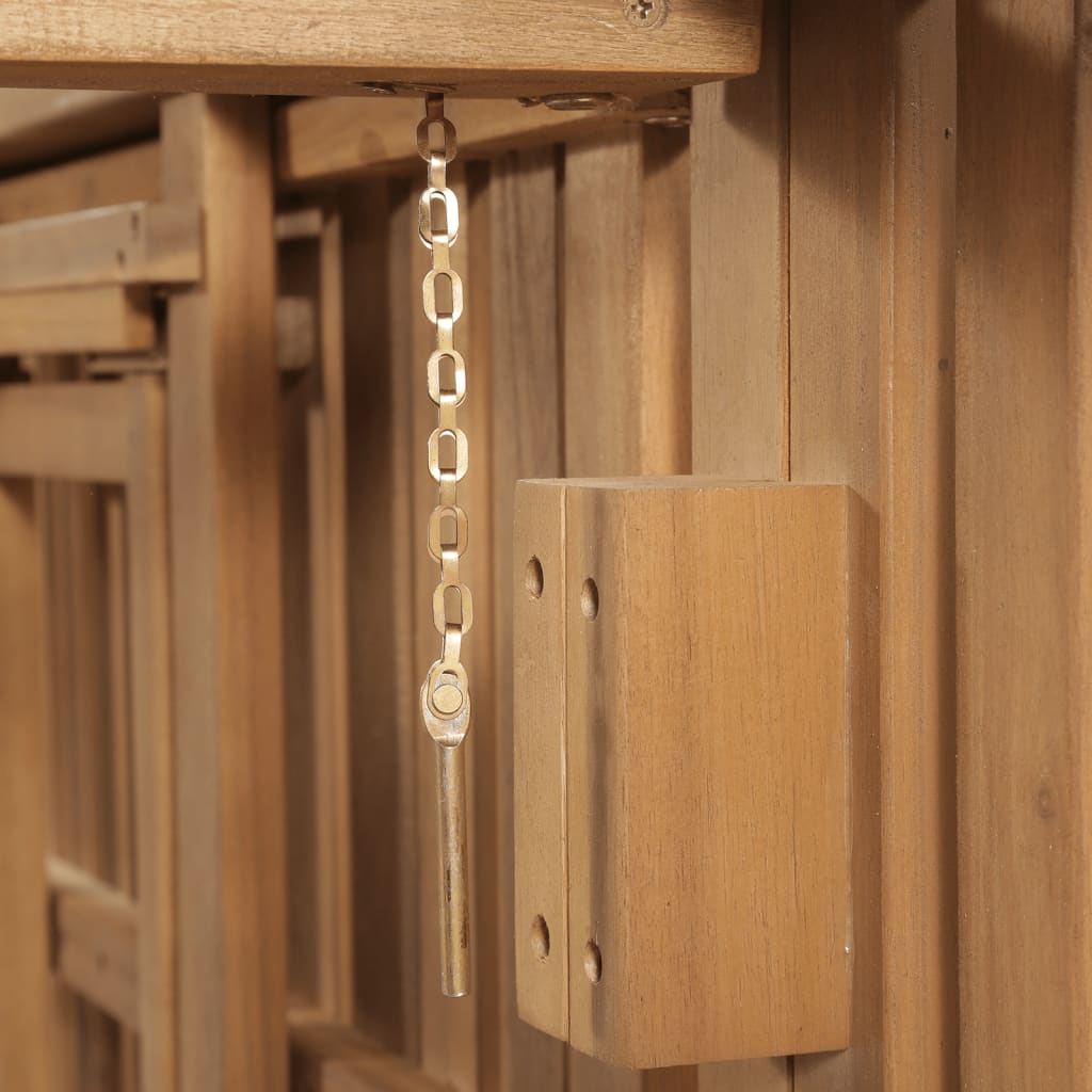 Lettino Prendisole Pieghevole con Cuscino in Massello di Acacia cod mxl 75991