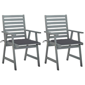 Sedie da Pranzo da Esterni con Cuscini 2 pz Massello di Acacia cod mxl 45350