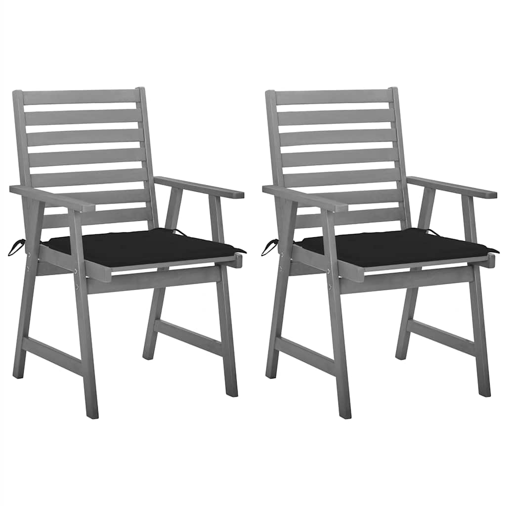 Sedie da Pranzo da Esterni con Cuscini 2 pz Massello di Acacia cod mxl 76012