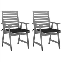 Sedie da Pranzo da Esterni con Cuscini 2 pz Massello di Acacia cod mxl 76012