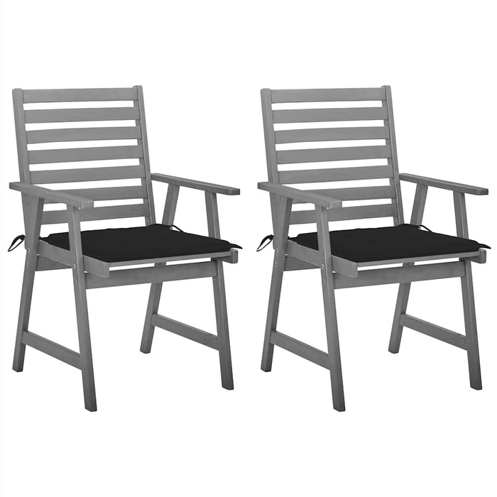 Sedie da Pranzo da Esterni con Cuscini 2 pz Massello di Acacia cod mxl 76012