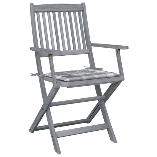 Sedie da Giardino Pieghevoli 2pz con Cuscini in Massello Acacia cod mxl 6328