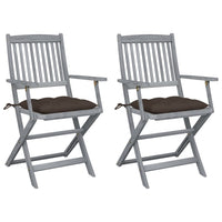 Sedie da Giardino Pieghevoli 2pz con Cuscini in Massello Acacia cod mxl 6914