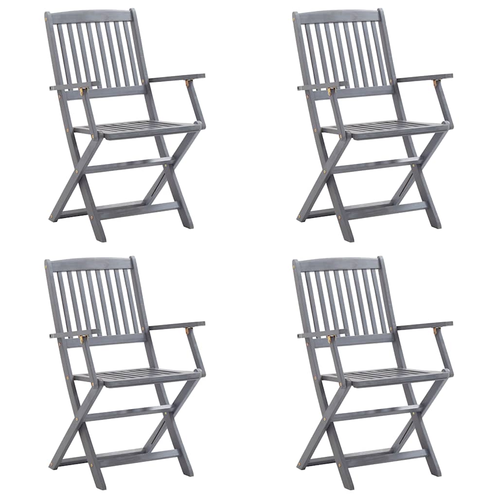Sedie da Giardino Pieghevoli 4pz con Cuscini in Massello Acacia cod mxl 6325