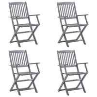 Sedie da Giardino Pieghevoli 4pz con Cuscini in Massello Acacia cod mxl 6325