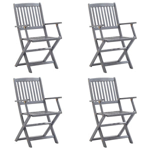 Sedie da Giardino Pieghevoli 4pz con Cuscini in Massello Acacia cod mxl 6325