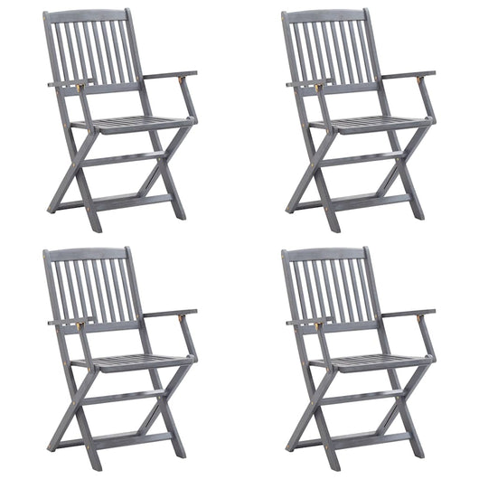 Sedie da Giardino Pieghevoli 4pz con Cuscini in Massello Acacia cod mxl 6325