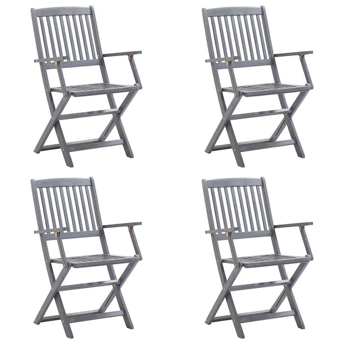 Sedie da Giardino Pieghevoli 4pz con Cuscini in Massello Acacia cod mxl 6325