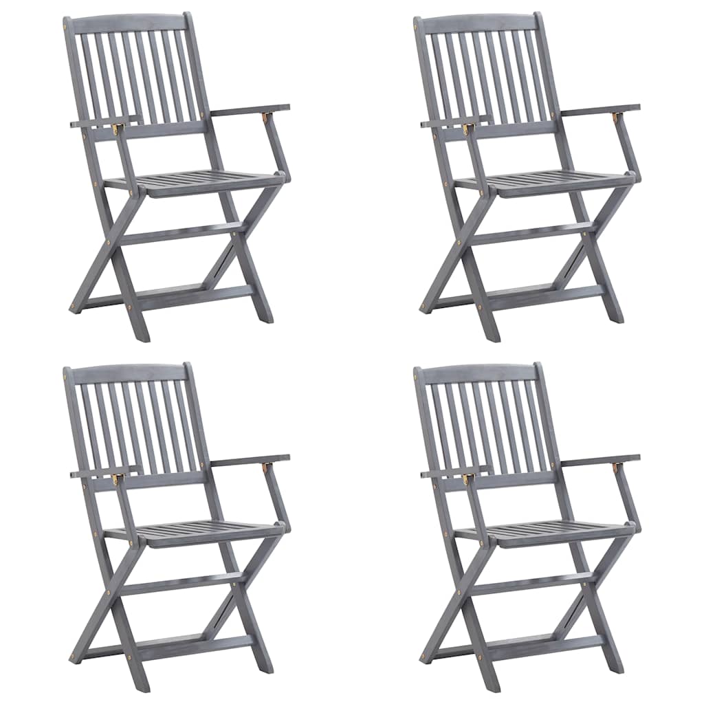 Sedie da Giardino Pieghevoli 4pz con Cuscini in Massello Acacia cod mxl 6329