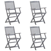Sedie da Giardino Pieghevoli 4pz con Cuscini in Massello Acacia cod mxl 6329