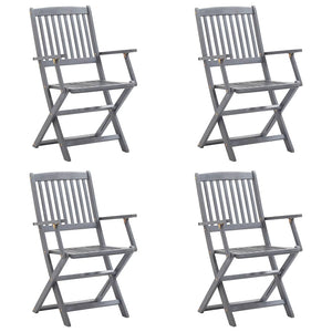 Sedie da Giardino Pieghevoli 4pz con Cuscini in Massello Acacia cod mxl 6329