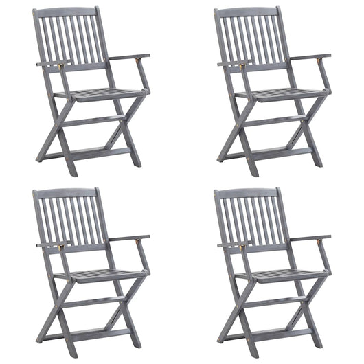 Sedie da Giardino Pieghevoli 4pz con Cuscini in Massello Acacia 3064510