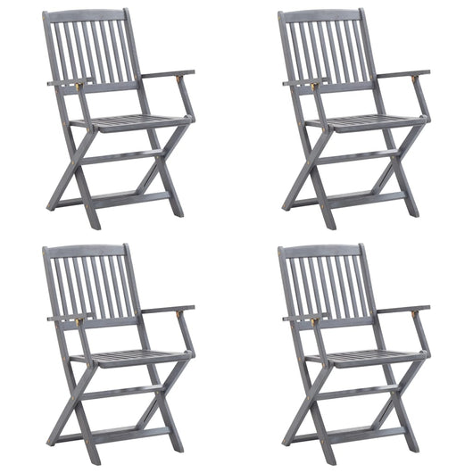 Sedie da Giardino Pieghevoli 4pz con Cuscini in Massello Acacia cod mxl 6326