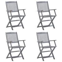 Sedie da Giardino Pieghevoli 4pz con Cuscini in Massello Acacia 3064513