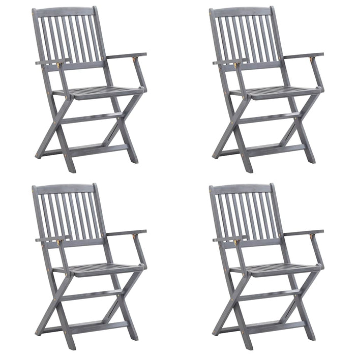 Sedie da Giardino Pieghevoli 4pz con Cuscini in Massello Acaciacod mxl 93716