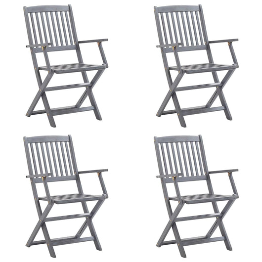 Sedie da Giardino Pieghevoli 4pz con Cuscini in Massello Acacia cod mxl 8153