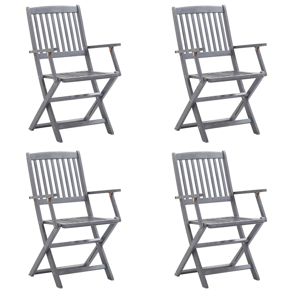 Sedie da Giardino Pieghevoli 4pz con Cuscini in Massello Acacia cod mxl 76014