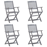 Sedie da Giardino Pieghevoli 4pz con Cuscini in Massello Acacia 3064523