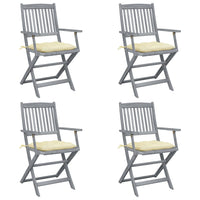 Sedie da Giardino Pieghevoli 4pz con Cuscini in Massello Acacia cod mxl 9935