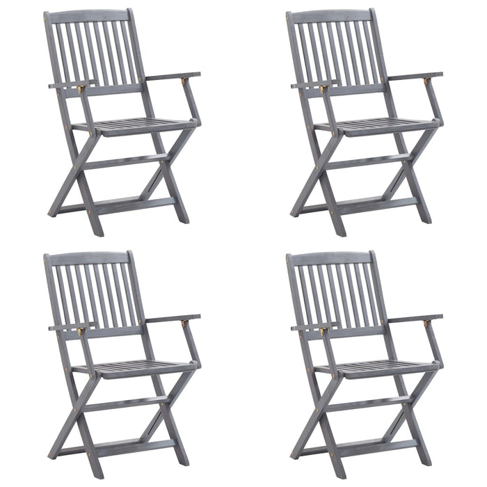 Sedie da Giardino Pieghevoli 4pz con Cuscini in Massello Acacia 3064529