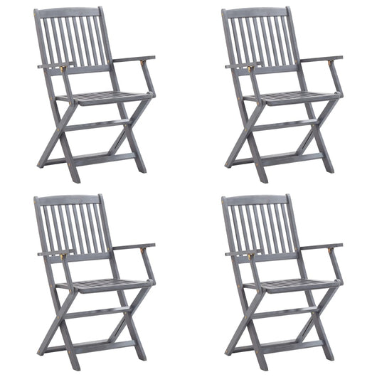 Sedie da Giardino Pieghevoli 4pz con Cuscini in Massello Acacia 3064530
