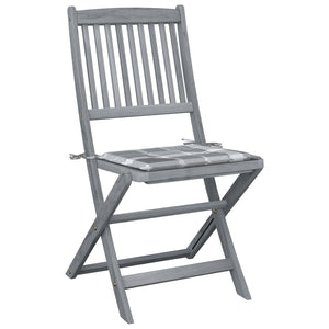 Sedie da Giardino Pieghevoli 2pz con Cuscini in Massello Acacia 3064550