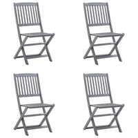 Sedie da Giardino Pieghevoli 4pz con Cuscini in Massello Acacia 3064564