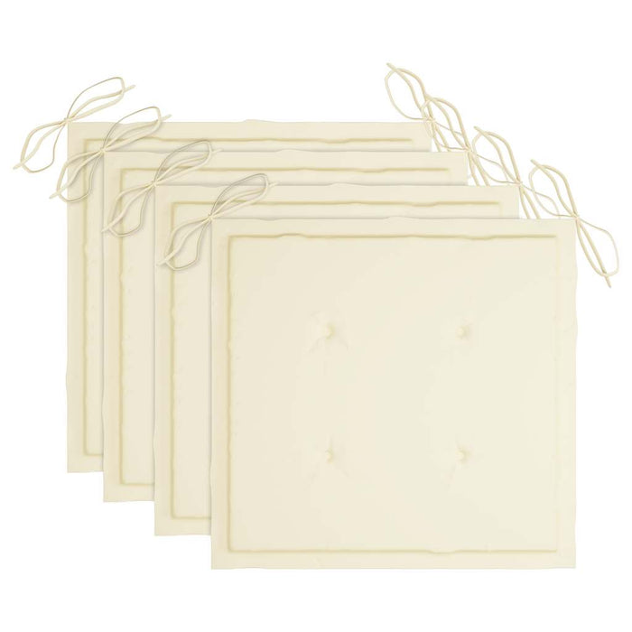 Sedie da Giardino Pieghevoli 4pz con Cuscini in Massello Acacia 3064565