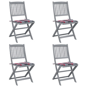 Sedie da Giardino Pieghevoli 4pz con Cuscini in Massello Acaciacod mxl 93720