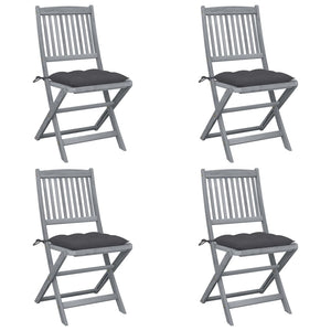 Sedie da Giardino Pieghevoli 4pz con Cuscini in Massello Acacia cod mxl 6351