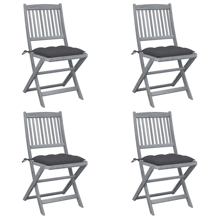Sedie da Giardino Pieghevoli 4pz con Cuscini in Massello Acacia cod mxl 6351