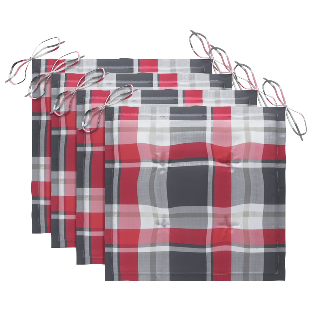 Sedie da Giardino Pieghevoli 4 pz con Cuscini Massello Acacia