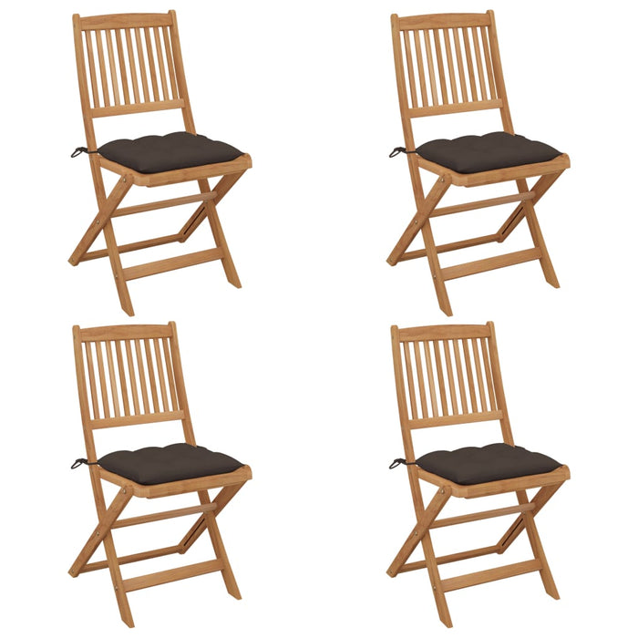 Sedie da Giardino Pieghevoli 4 pz con Cuscini Massello Acacia cod mxl 14652