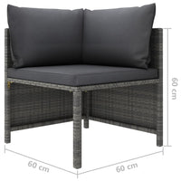 Set Divani da Giardino 5 pz con Cuscini in Polyrattan Grigio 3059754