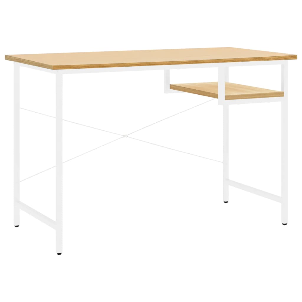 Scrivania Computer Bianca Rovere Chiaro 105x55x72cm MDF Metallo 20544