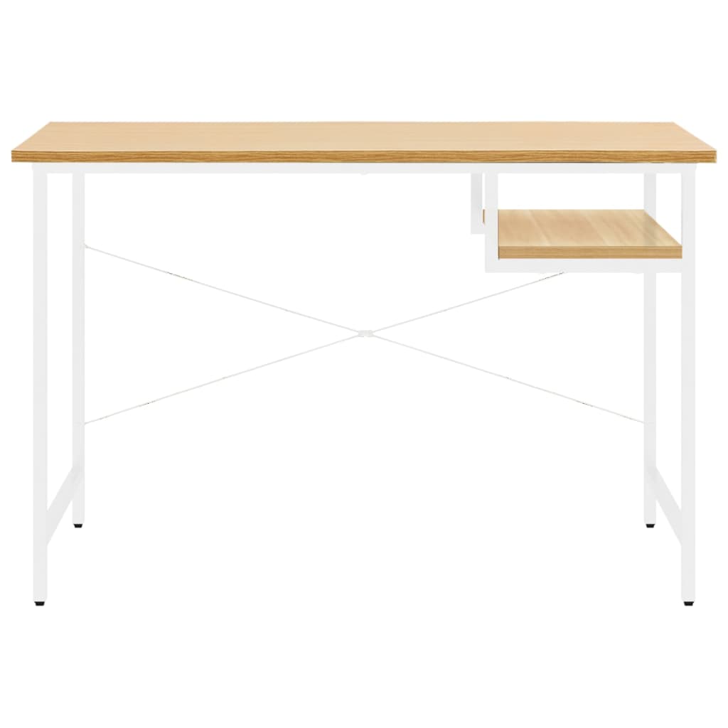 Scrivania Computer Bianca Rovere Chiaro 105x55x72cm MDF Metallo 20544