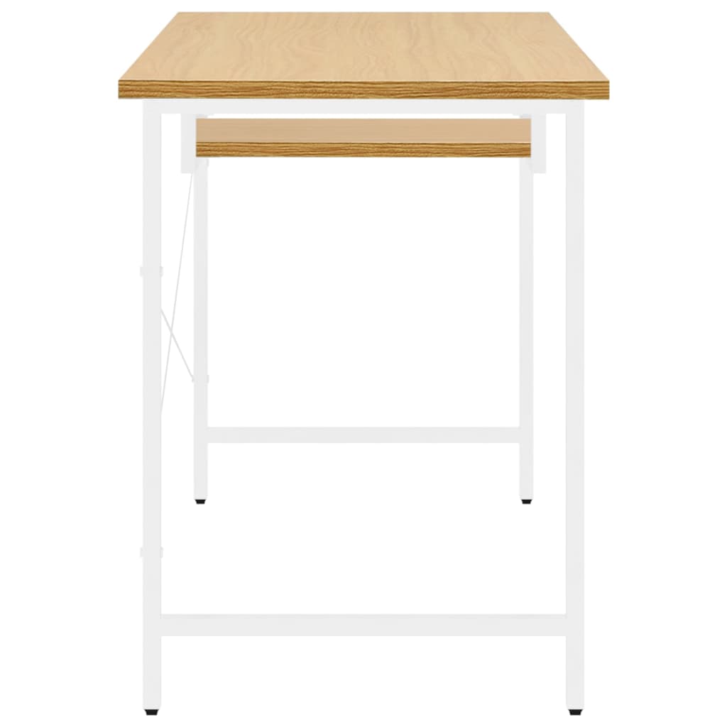 Scrivania Computer Bianca Rovere Chiaro 105x55x72cm MDF Metallo 20544